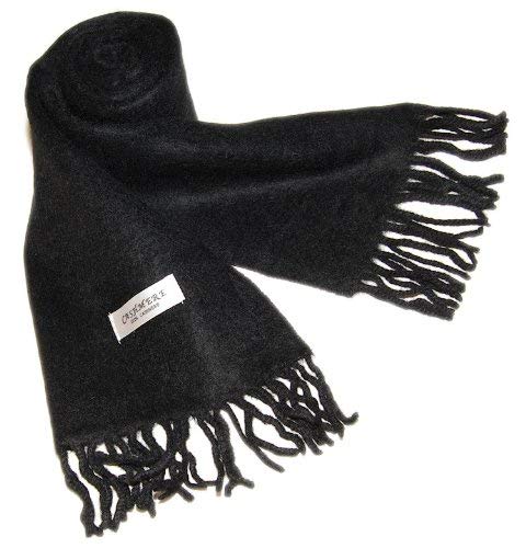 100% 2PLY Pure Cashmere Premium Handmade Twill New Mens Neck Scarf Solid Black