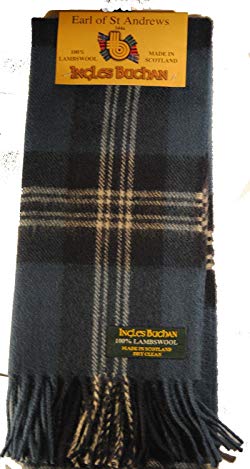 100% Lambswool Made in Scotland Scarf in Earl of St. Andrews Tartan 55 inches long