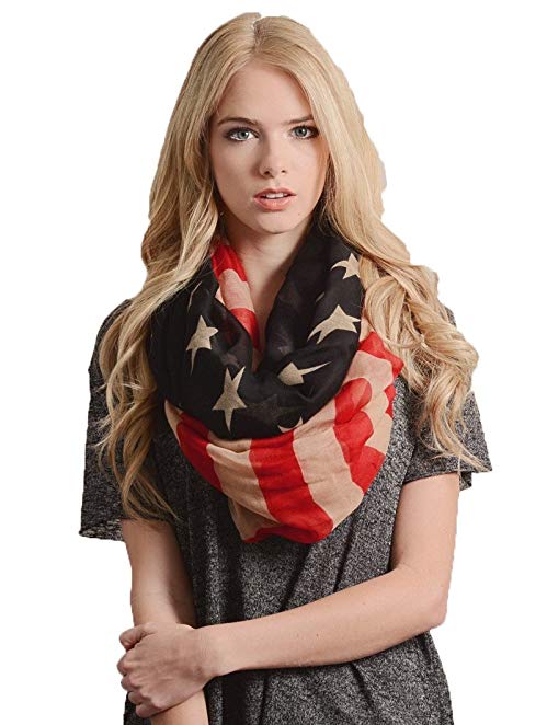 Eds Industries Rustic Vintage American Flag 4th of July USA Scarf