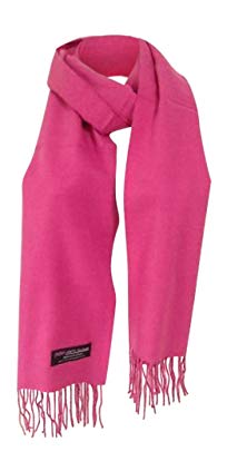 Memory Wear 100% Cashmere Plain Style Scarf, Super Soft - Hot Pink