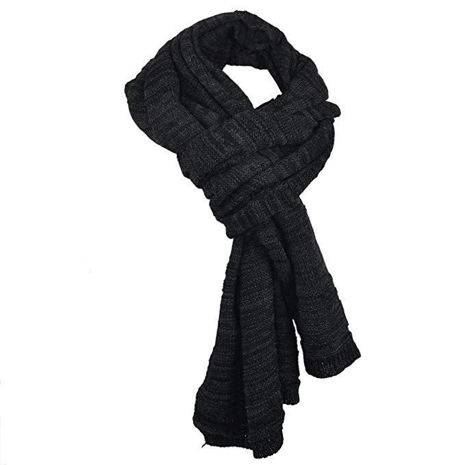 Mens Long Scarf Vintage Knitted Cold Weather Scarves