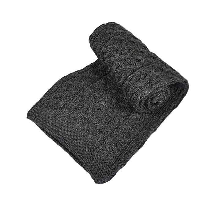Aran Crafts Merino Wool Scarf, Charcoal