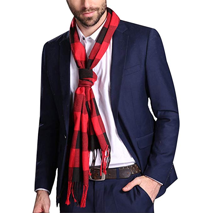 Maying Holiday Soft Men's Scarf in Rich Plaids Couple's Soft Shawl