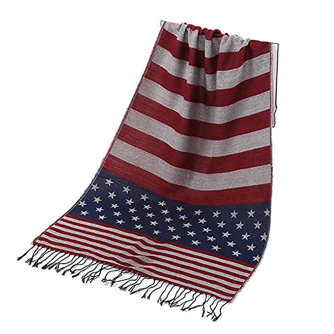 American Flag Scarf-Unisex Fashion Premium Patriotic, Shawl Scarf