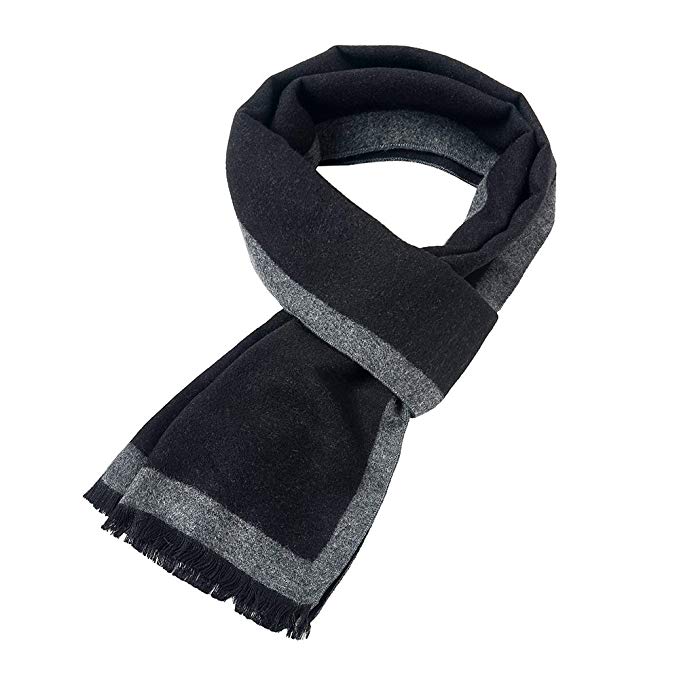 Mens Soft Scarf For Autumn And Winter，Simple And Elegant Long Thick Plush Scarf