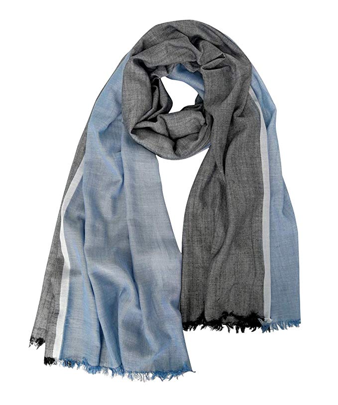 GERINLY Lightweight Scarves for Men Double Color Wrap Long Scarf Shawls