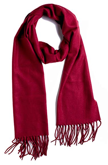 Plum Feathers Rich Solid Colors Cashmere Feel Winter Scarf