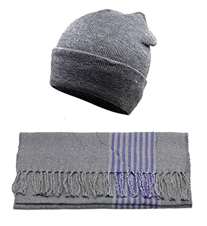 Vipo Cashmere Feel Winter Scarf and Hat Set, Men/Women Blanket Warm Wrap
