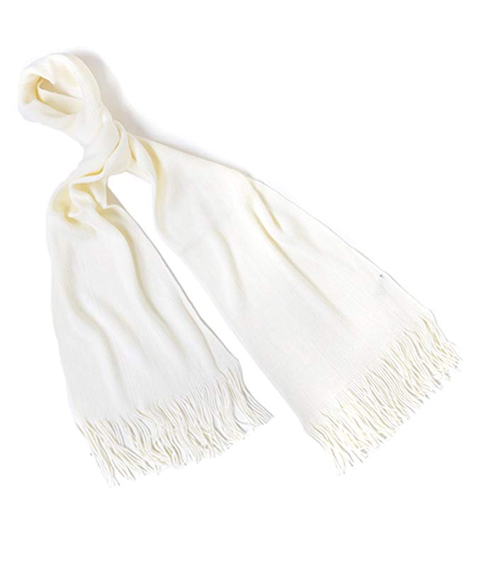 Solid Color Acrylic Unisex Scarf with Tassels