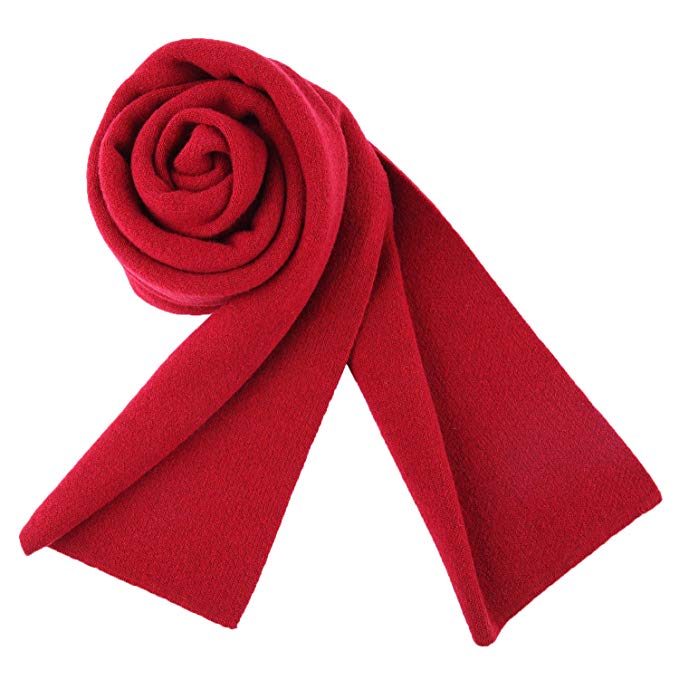 GERINLY Red Mens Cashmere Winter Long Neck Scarf