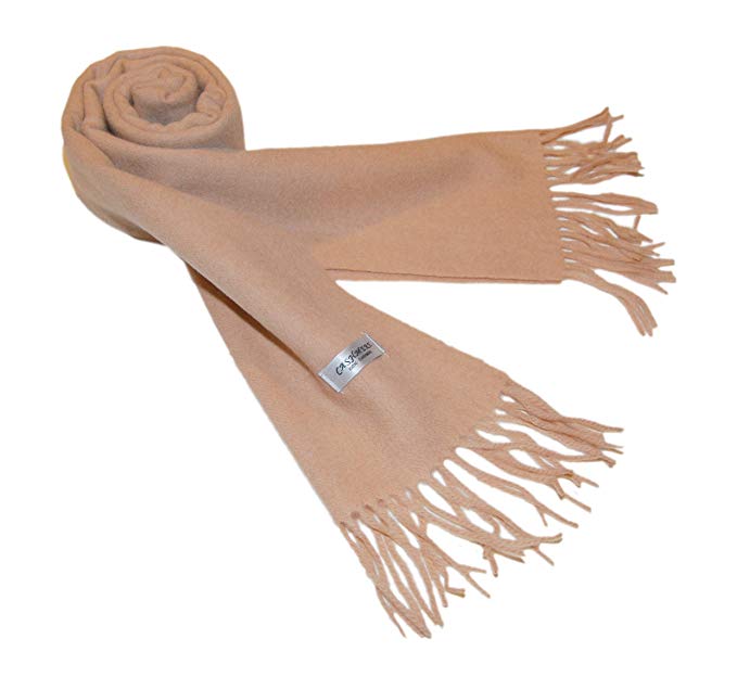 100% 2Ply Pure Cashmere Premium Handmade Mens Neck Scarf Solid Camel Beige Brown