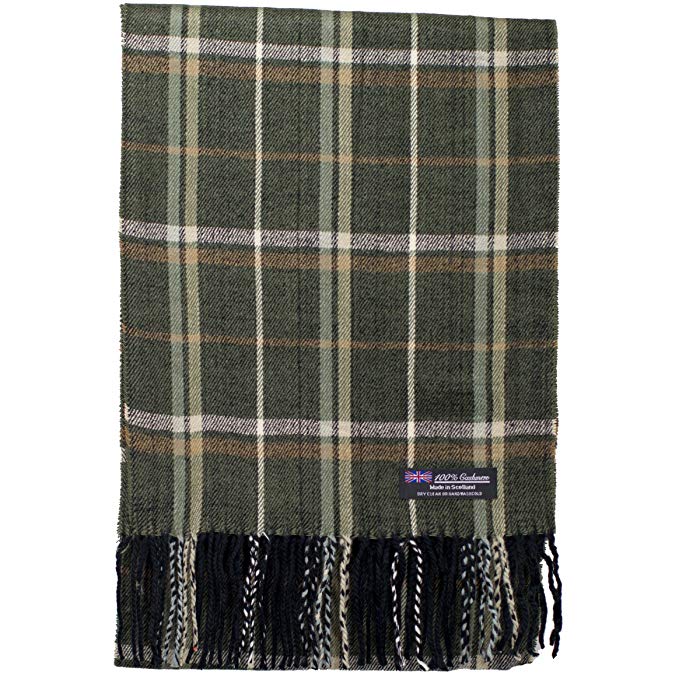 2PLY 100% Cashmere Scarf Elegant Collection Made in Scotland Wool Nova Tartan Plaid