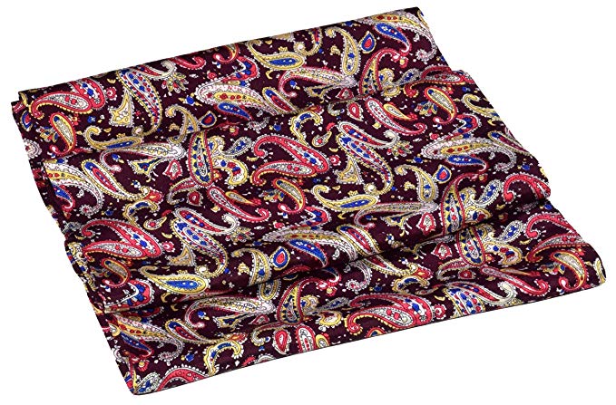 Maroon Paisley Printed Double Layer Long Silk Scarf