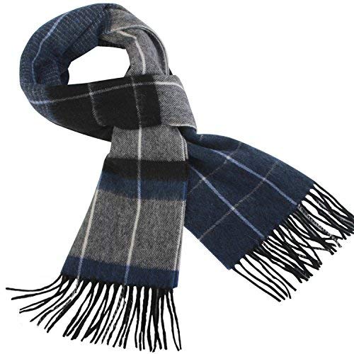Erigaray 100% Wool Mens Scarf Plaid Winter Warm Fashion knit Scarfs For Men
