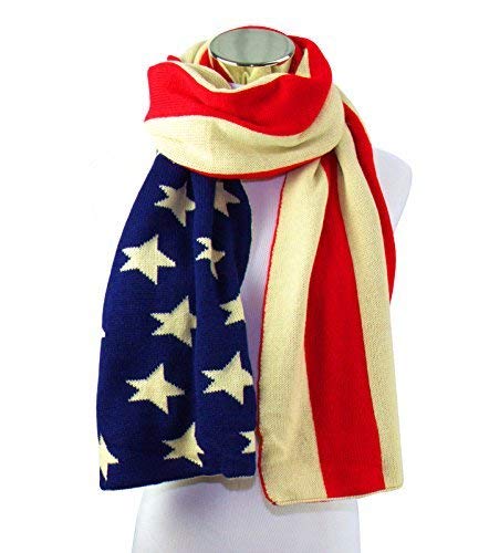REINDEAR Knit long American Flag Scarf US Seller