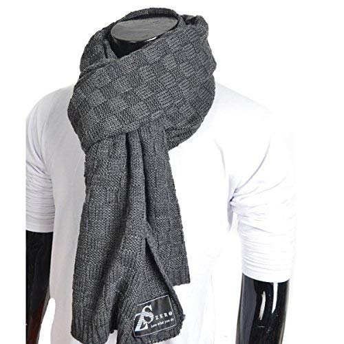 Mens Thick Knitted Plaid Long Winter Scarf Shawl E5031