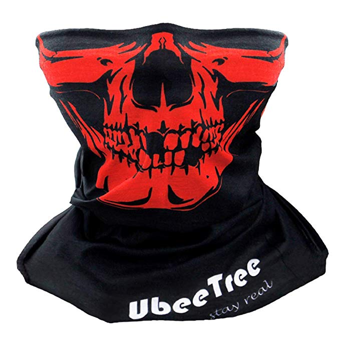 UbeeTree 2 Packs Safety Reflective Riding Skull Face Mask Bandana Fishing Neck Gaiter Sun UV Dust Protection Windproof Ski Face Cover