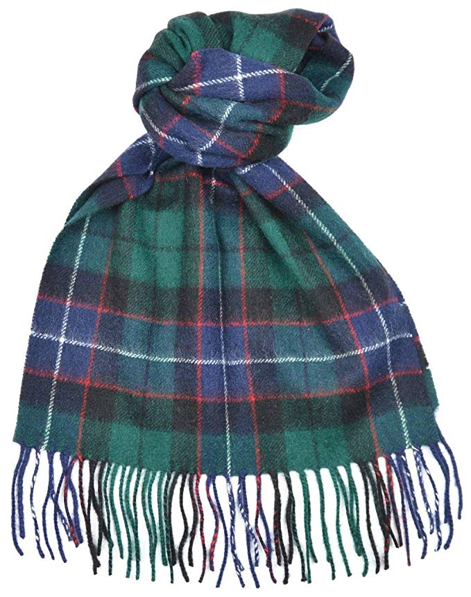 Lambswool Scottish Mitchell Modern Tartan Clan Scarf Gift