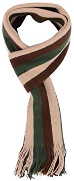 Simplicity Men's Winter Long Knit Striped Scarf w/Tassels