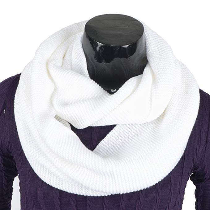 VECRY Men Solid Knit Infinity Scarf Soft Warm Scarves