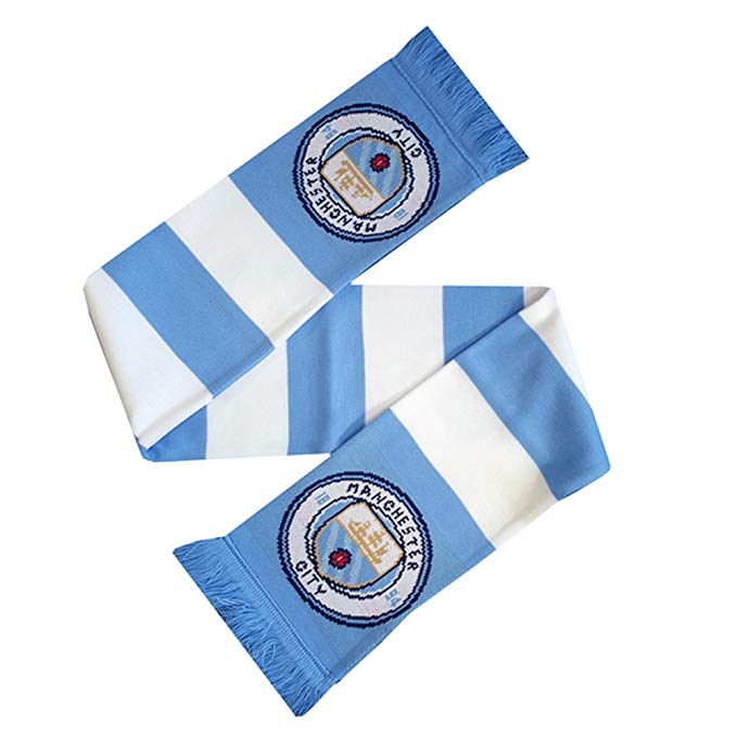 Manchester City FC Official Striped Football/Soccer Supporters Crest Bar Scar