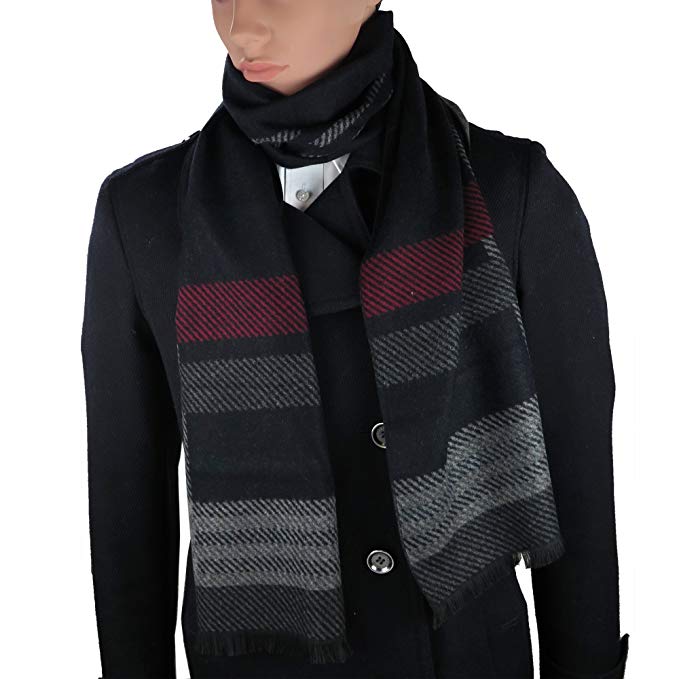Mens Cashmere-Feel Winter Scarf By Debra Weitzner: 100% Cotton, Soft And Warm Accessory In 6 Prints