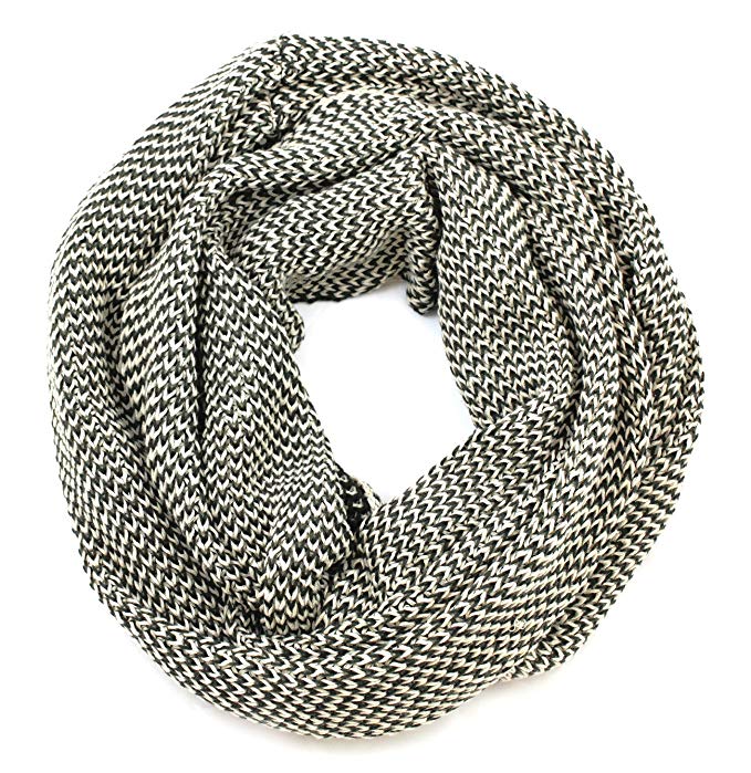 Men's Knit Infinity Scarf, 100% Organic Cotton, Super Soft Warm Chunky Cozy Eco-Friendly All-Season (8 Colors)
