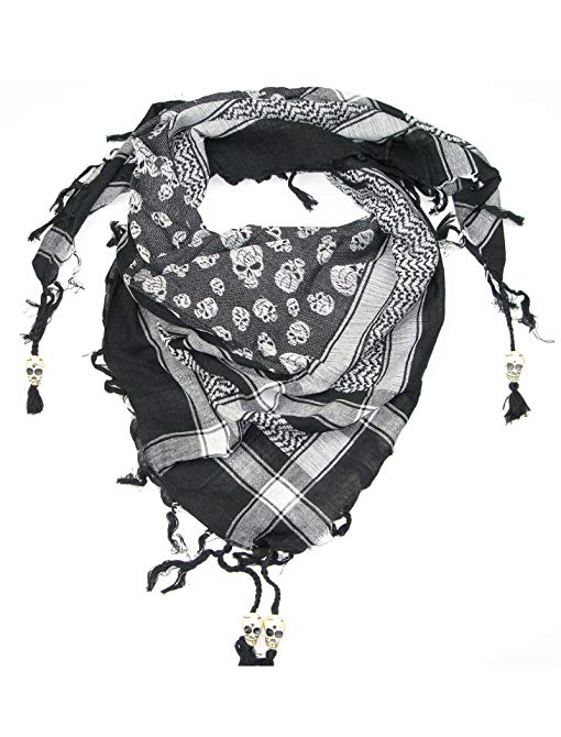 Lovarzi Skull Scarf for Men and Women - Trendy cotton square skull scarf