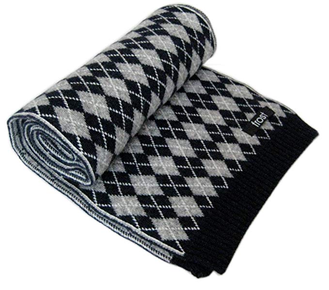 Frost Wool & Cashmere Scarf Classic Argyle Pattern Warm Winter Scarf