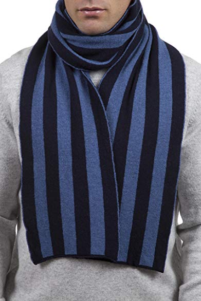 Great and British Knitwear Men's 100% Lambswool College Stripe Scarf