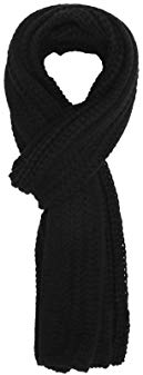 Simplicity Men / Women Cable Stripe Knit Winter Scarf – Solid / Two Tone Color