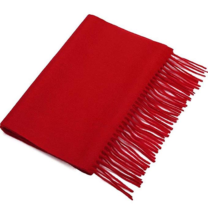 Cashmere & Wool Scarf Solid Color Lightweight Scarf for Men and Women with Gift Box