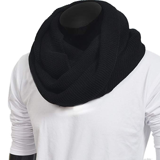 Men Scarf Knit Infinity Scarf Winter Soft Warm Scarves E5081b