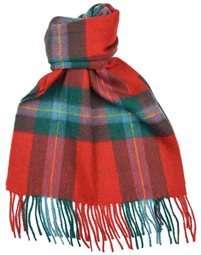 Lambswool Scottish Maclaine Of Lochbuie Modern Tartan Clan Scarf Gift