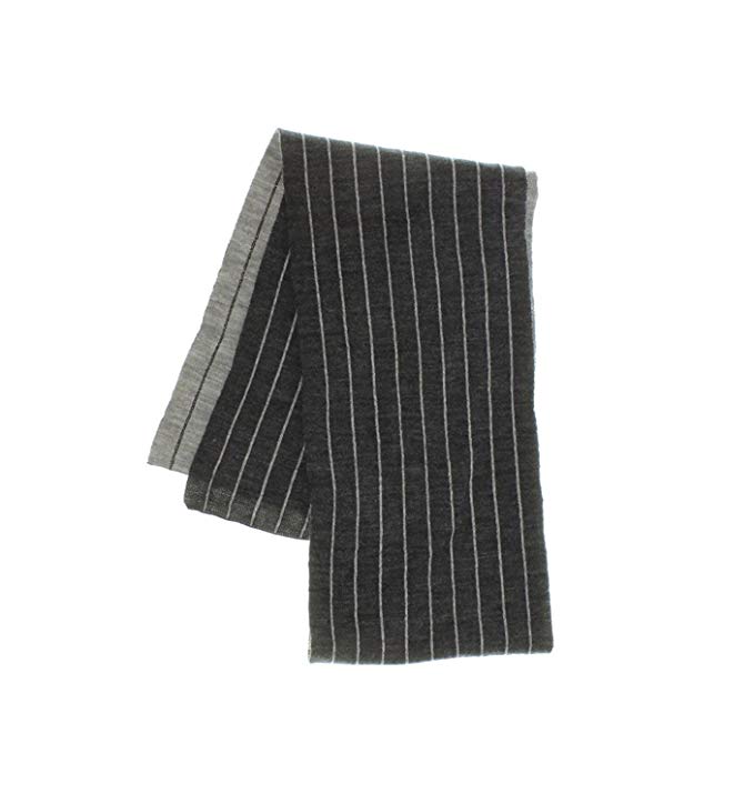 Chaps Unisex Reversible Pinstriped Knit Scarf (One Size, Gray)