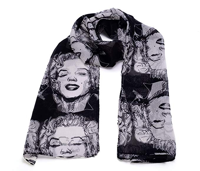 REINDEAR Premium Women Marilyn Monroe Heads Print Scarf US Seller