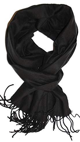 Wenseny Mens Scarves Solid Color Fashion Cashmere Feel Winter Wram Scarf with Tassel
